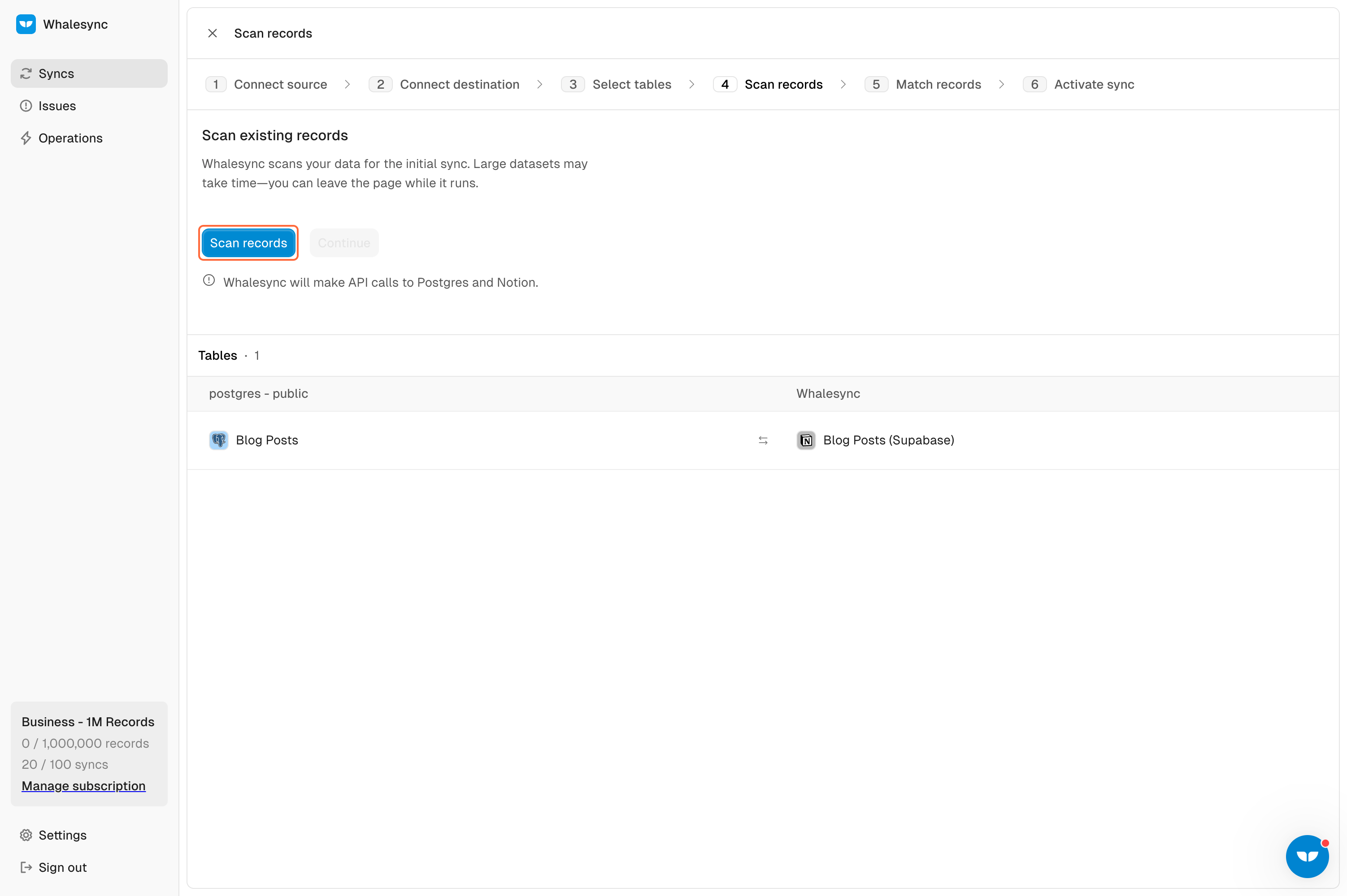 10. Start your initial syncing