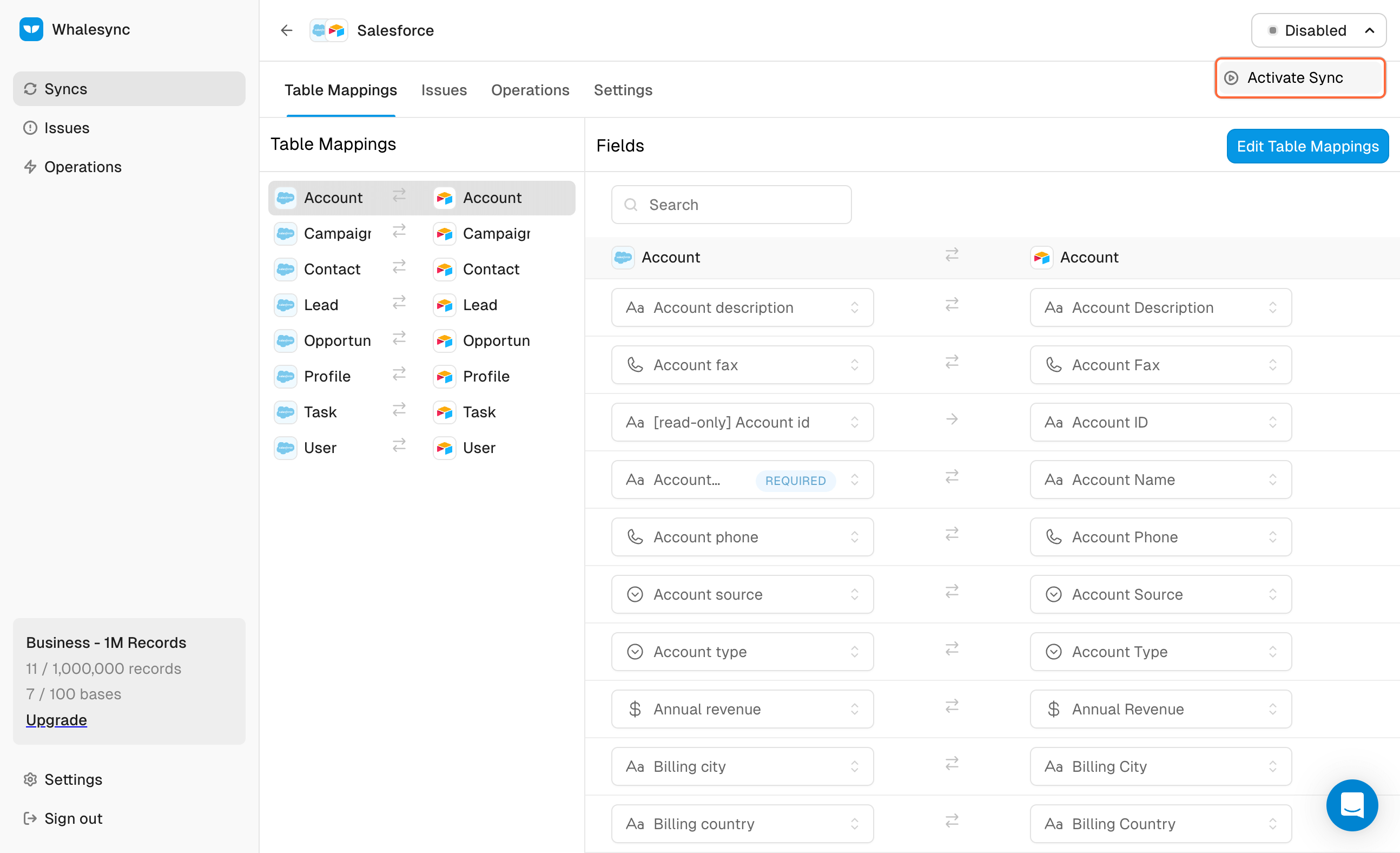 6) Sync data