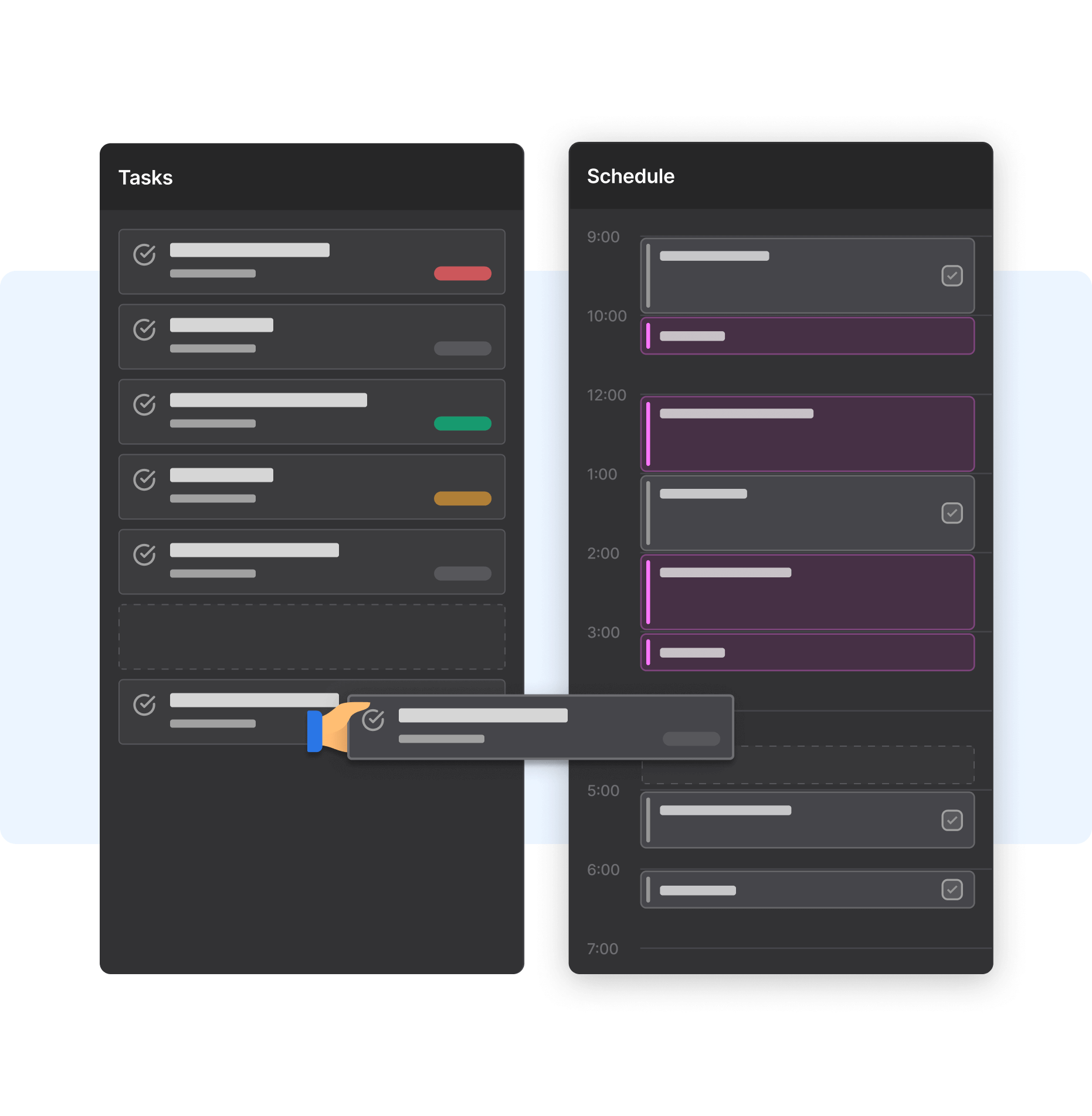 Motion calendar tasks and schedule