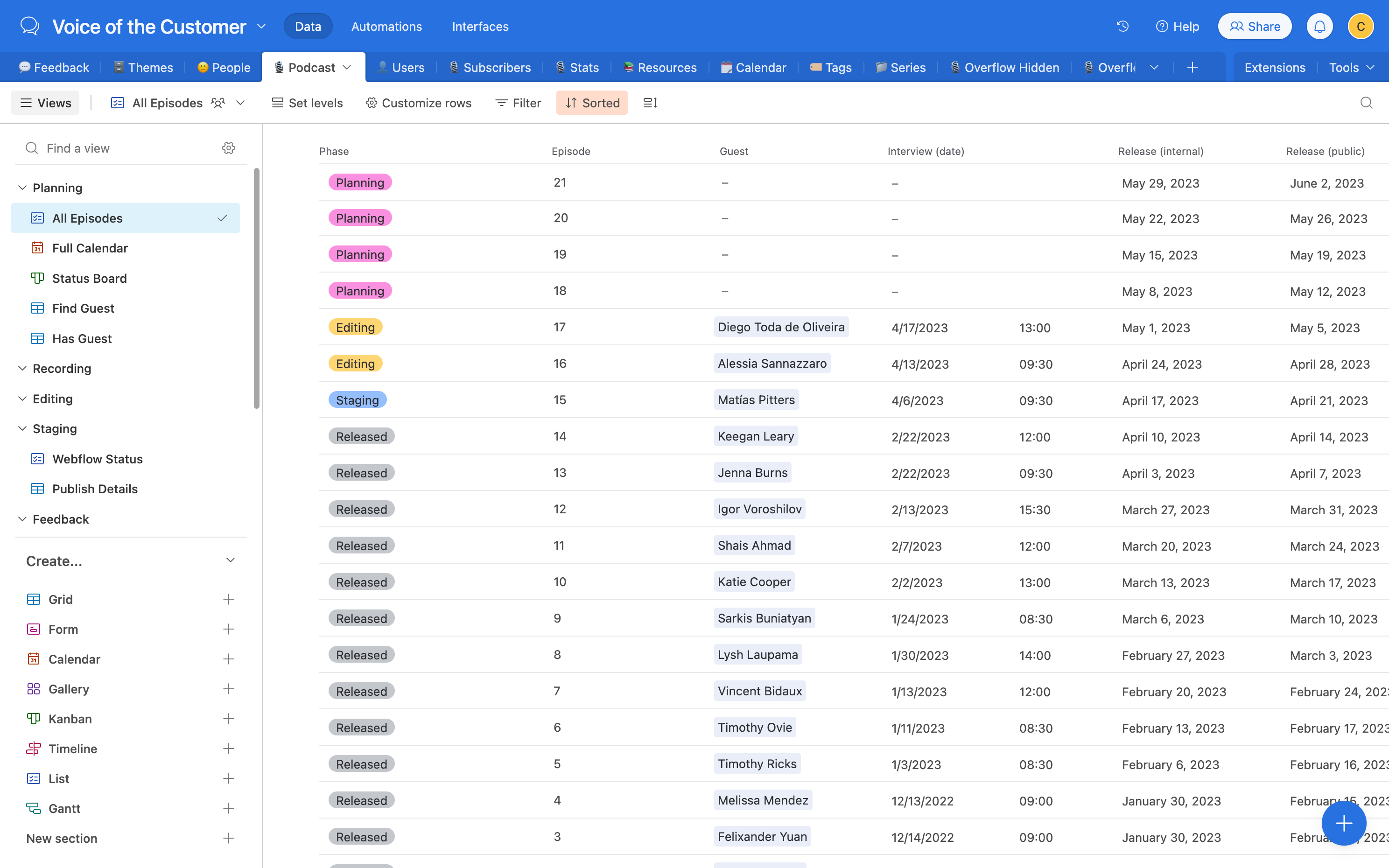 Airtable base for Webflow Community Hub