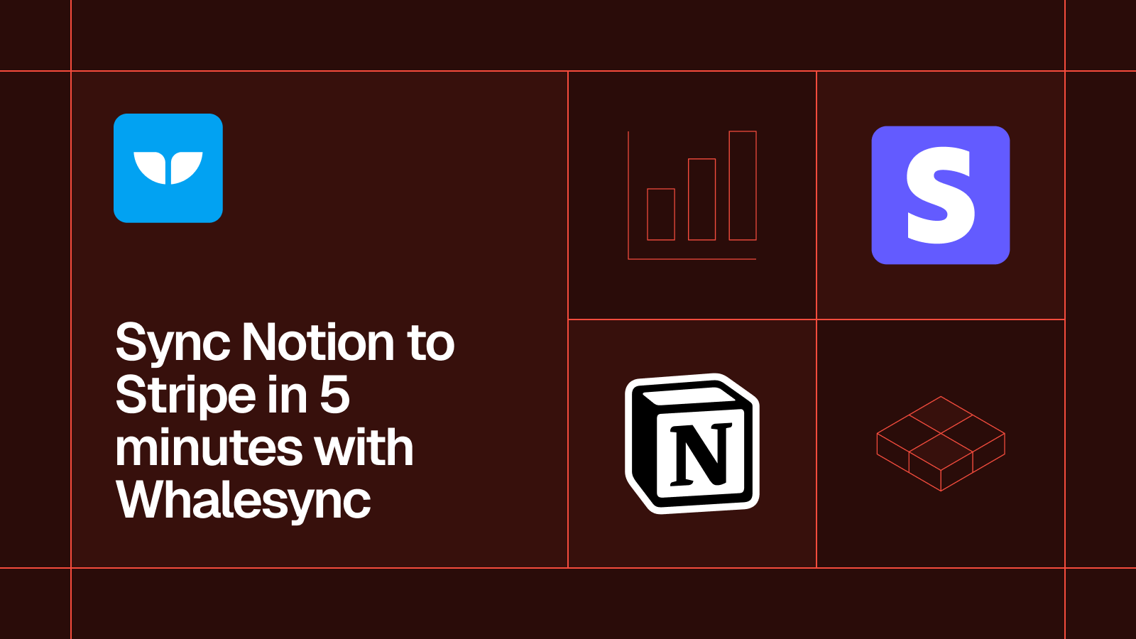 Title card reading 'Sync Notion to Stripe in 5 minutes with Whalesync' with the Notion and Stripe logos