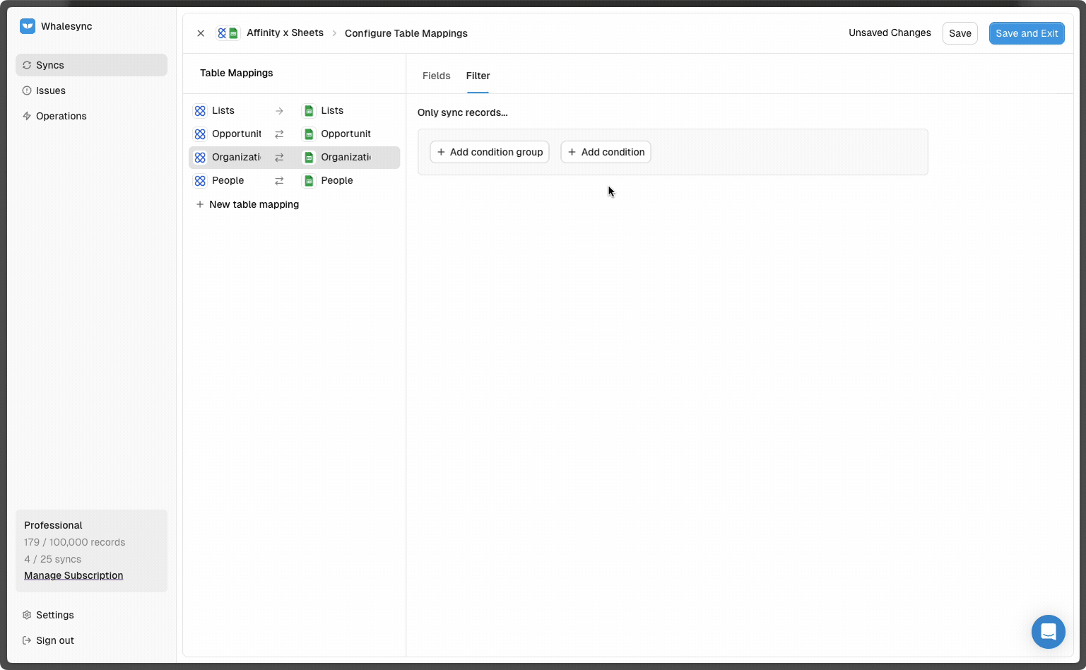 1. Sync filters