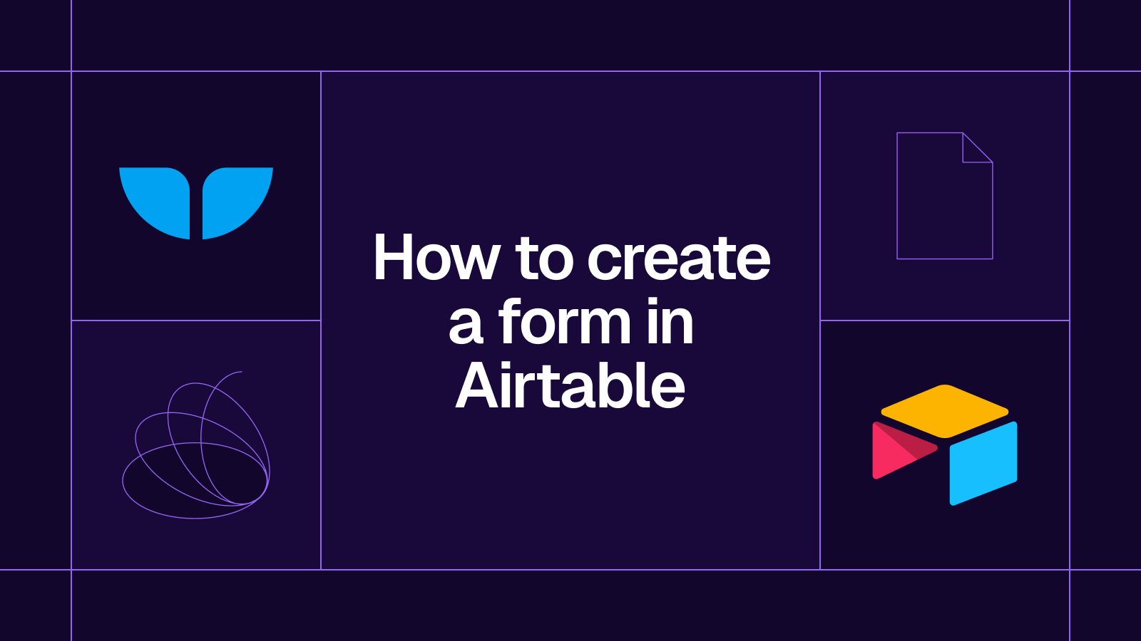 Title card reading 'How to create a form in Airtable' with the Airtable logo